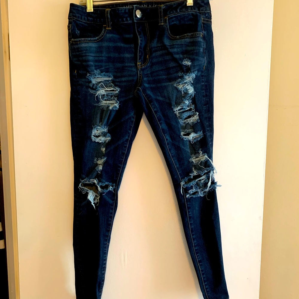 Size 8 short distressed jeans by American eagle